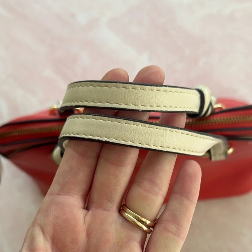 Nanette Lepore Orange and Ivory Satchel Bag